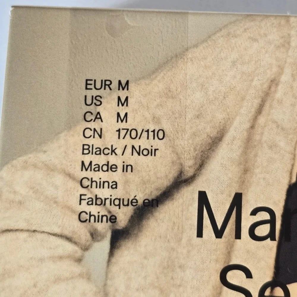 H&M Mama Tights Black Semi Shiny 2-Pack Women M Maternity Hosiery Invisible Toe‎